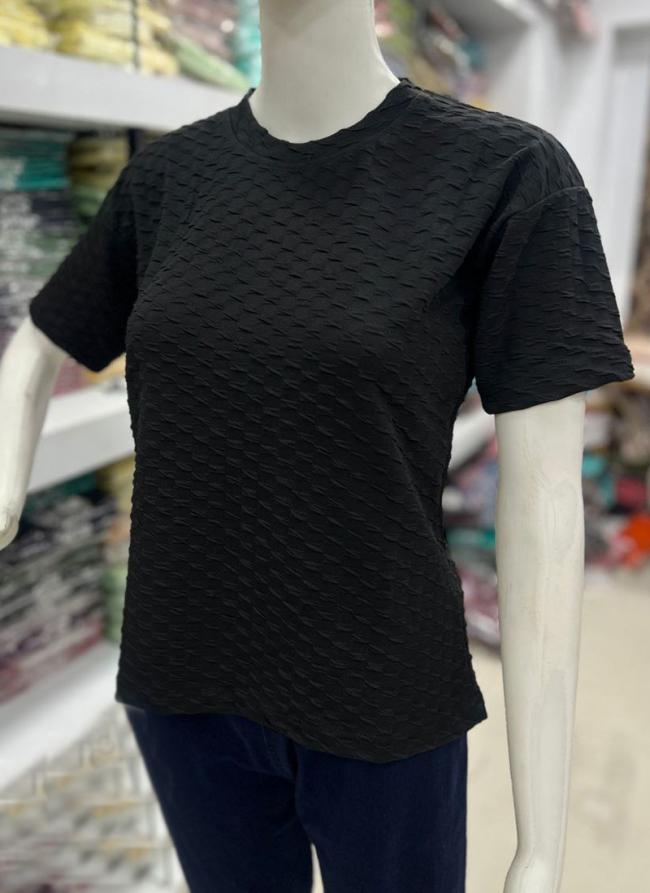 Imported Black Daily Wear Plain Readymade Top